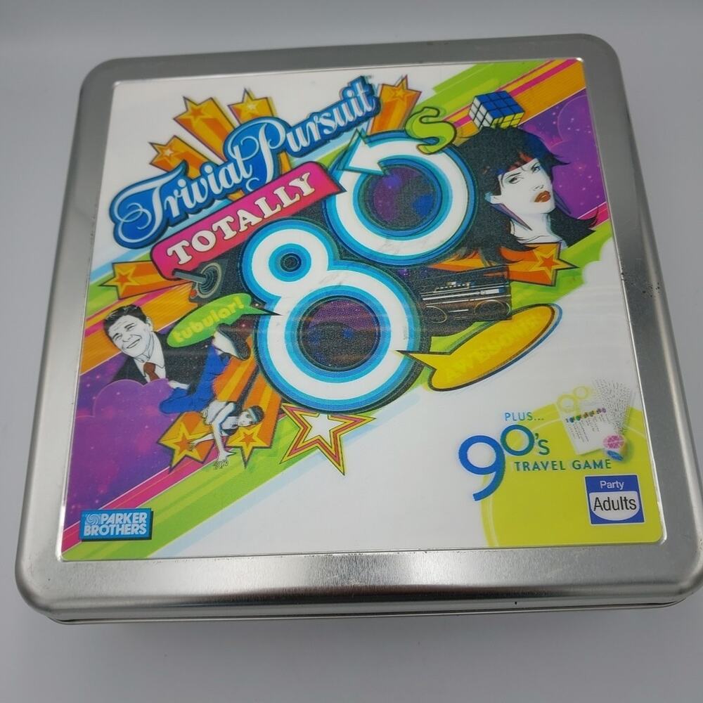 2007 Trivial Pursuit Totally Tubular 80s‎ 1980's Trivia Board Game Tin Unplayed